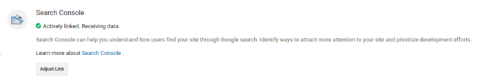 Successfully Linked Search Console