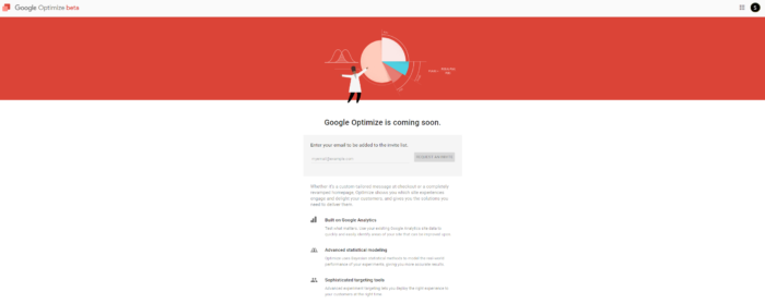 Google Optimize waiting list