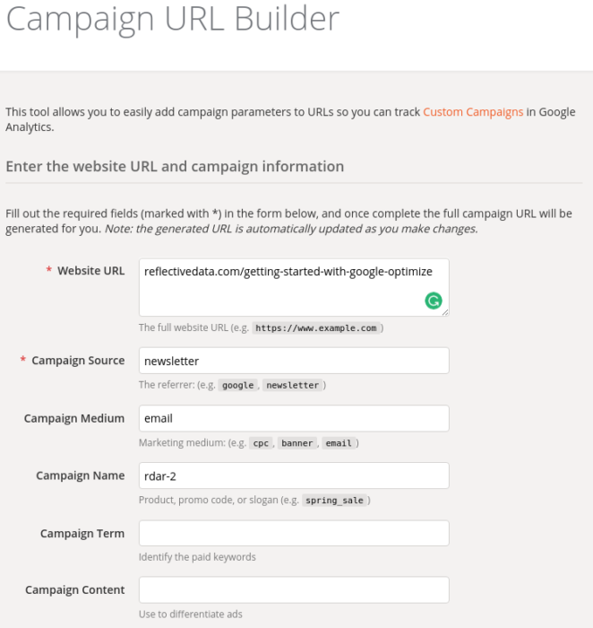 UTM Code Builder