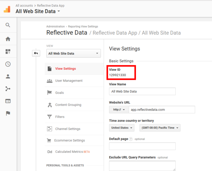 Google Analytics View ID