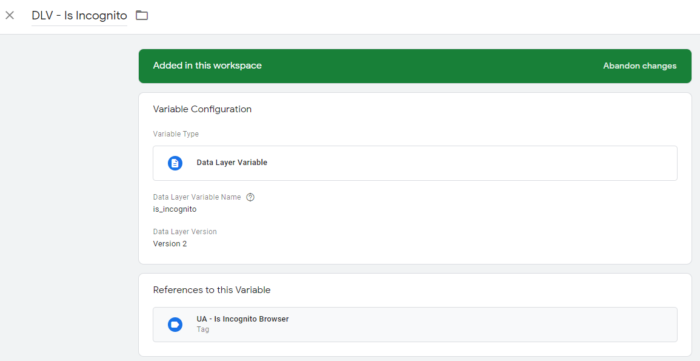 Google Tag Manager Is Incognito Data Layer Variable