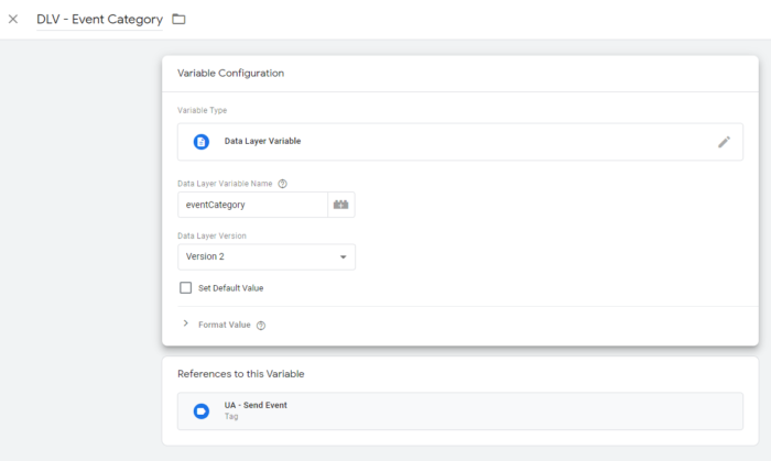 Example of a Data Layer Variable in Google Tag Manager