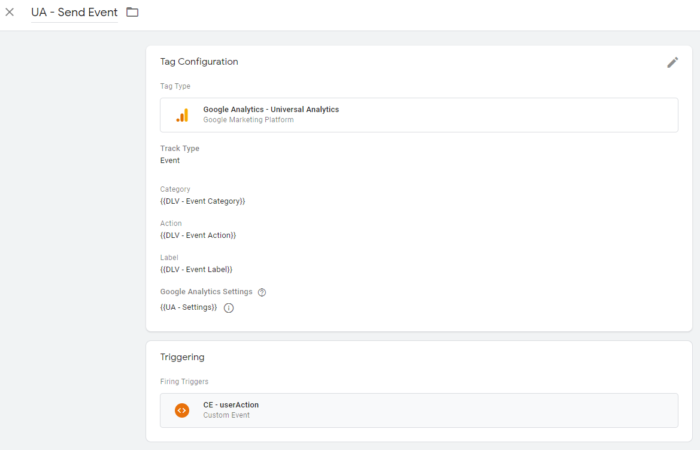 Example of sending event to Google Analytics using Google Tag Manager